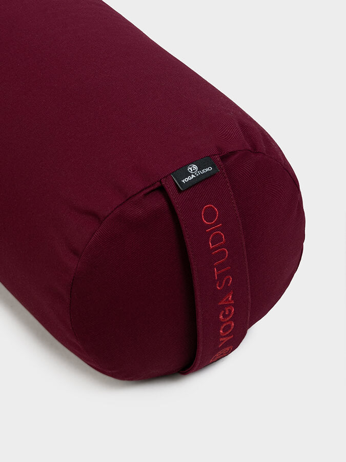 Yoga Studio Organic Buckwheat Meditation Bolster Cushion - Burgundy Red
