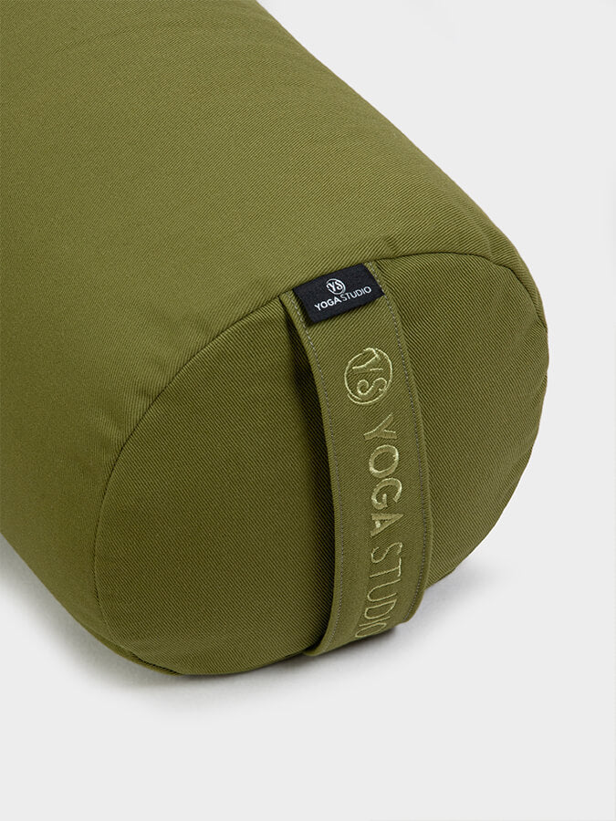 Yoga Studio Organic Buckwheat Meditation Bolster Cushion - Olive Green
