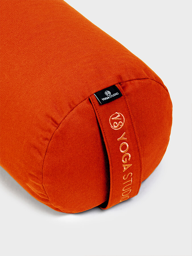 Yoga Studio Organic Buckwheat Meditation Bolster Cushion - Tangerine Orange