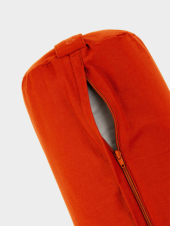 Yoga Studio Organic Buckwheat Meditation Bolster Cushion - Tangerine Orange