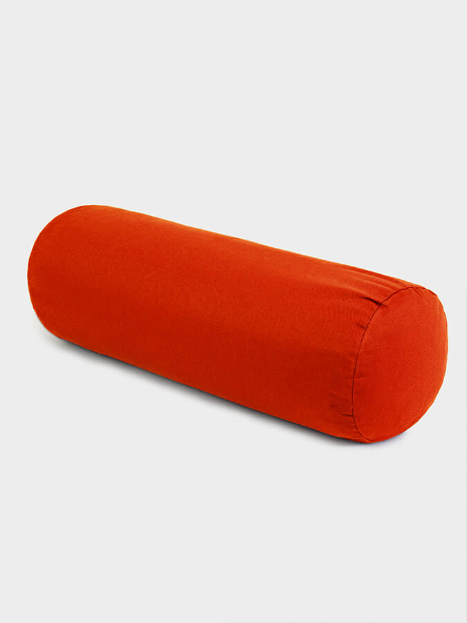 Yoga Studio Organic Buckwheat Meditation Bolster Cushion - Tangerine Orange