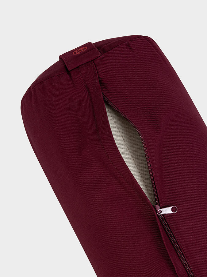 Yoga Studio Organic Buckwheat Meditation Bolster Cushion - Burgundy Red
