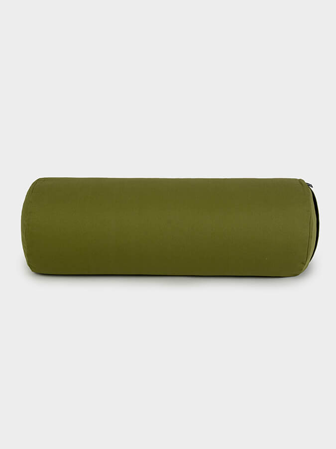 Yoga Studio Organic Buckwheat Meditation Bolster Cushion - Olive Green