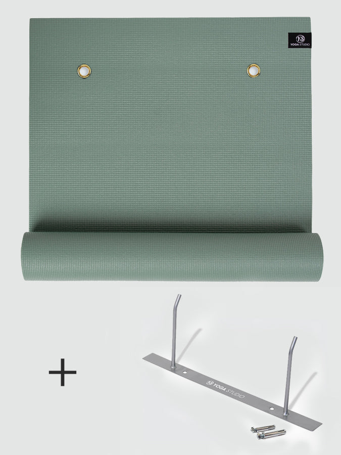 Yoga Studio 10x (EYELETTED) Sticky 6mm Yoga Mats + Wall Bracket Bundle