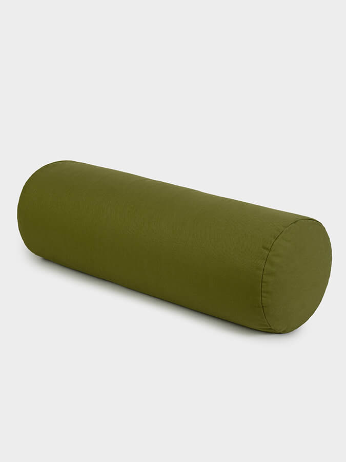 Yoga Studio Organic Buckwheat Meditation Bolster Cushion - Olive Green
