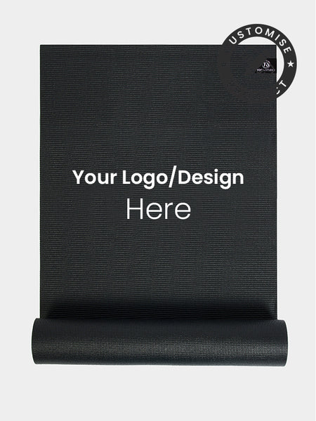 スタジオヨギーオリジナル　ブラックマット Personalised Yoga Mat 6mm With Custom Design - Black –Yoga Studio