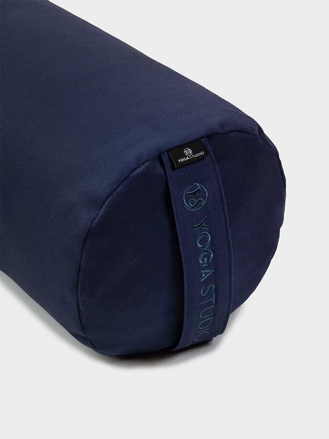 Yoga Studio Organic Buckwheat Meditation Bolster Cushion - Navy Blue