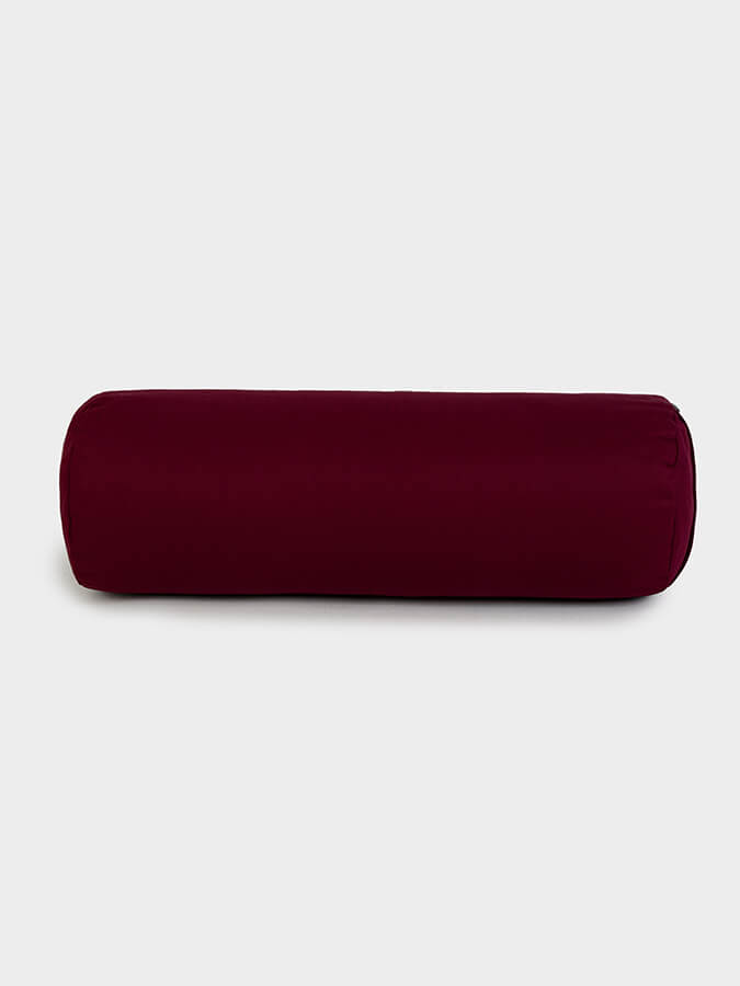 Yoga Studio Organic Buckwheat Meditation Bolster Cushion - Burgundy Red