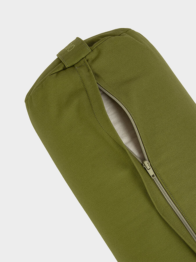 Yoga Studio Organic Buckwheat Meditation Bolster Cushion - Olive Green