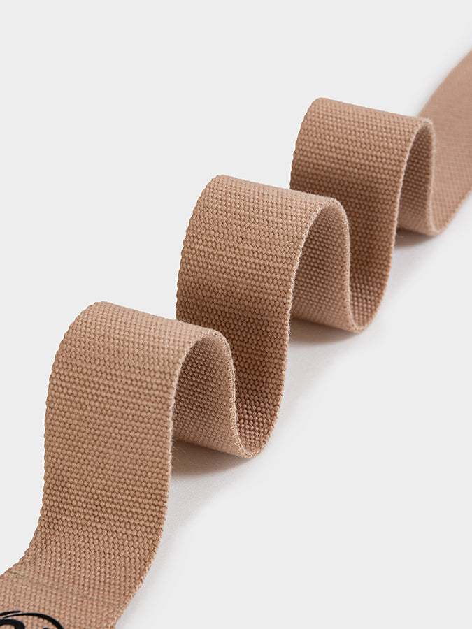 Yogariem 244 Cm – Stretchen Met D-ring Gesp, Beige, Van Biologisch Katoen, Geschikt Voor Beginners En Gevorderden, 3,8 Cm Breed