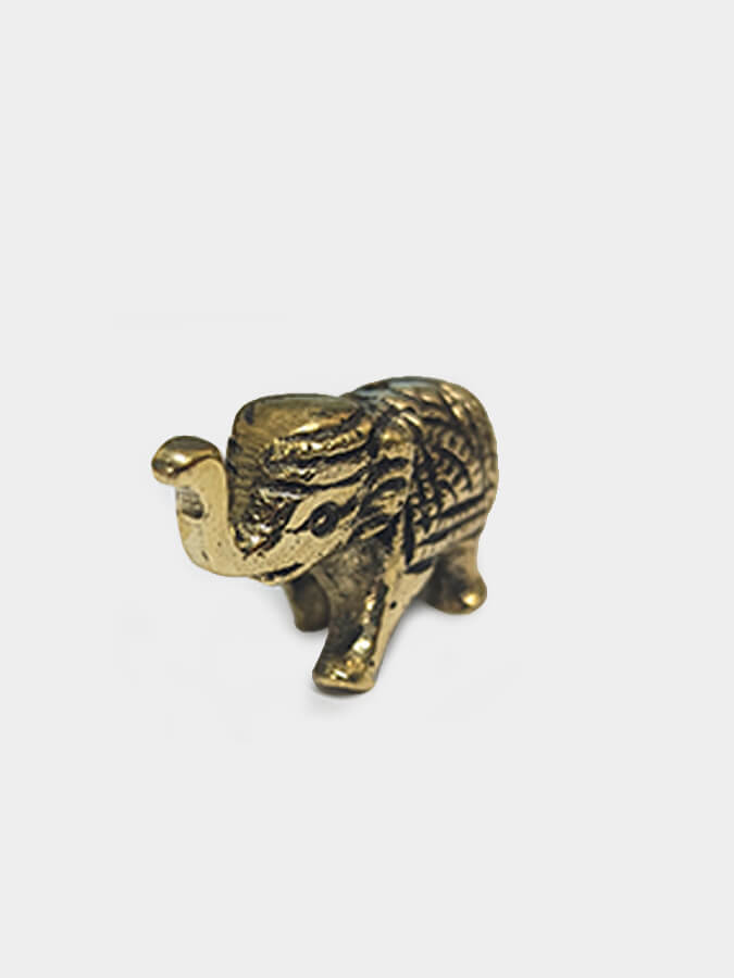 Namaste Antique Brass Elephant Incense Stick Holder - Small