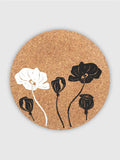 Cork Ethos Round Cork Trivet Placemat - Poppy Love