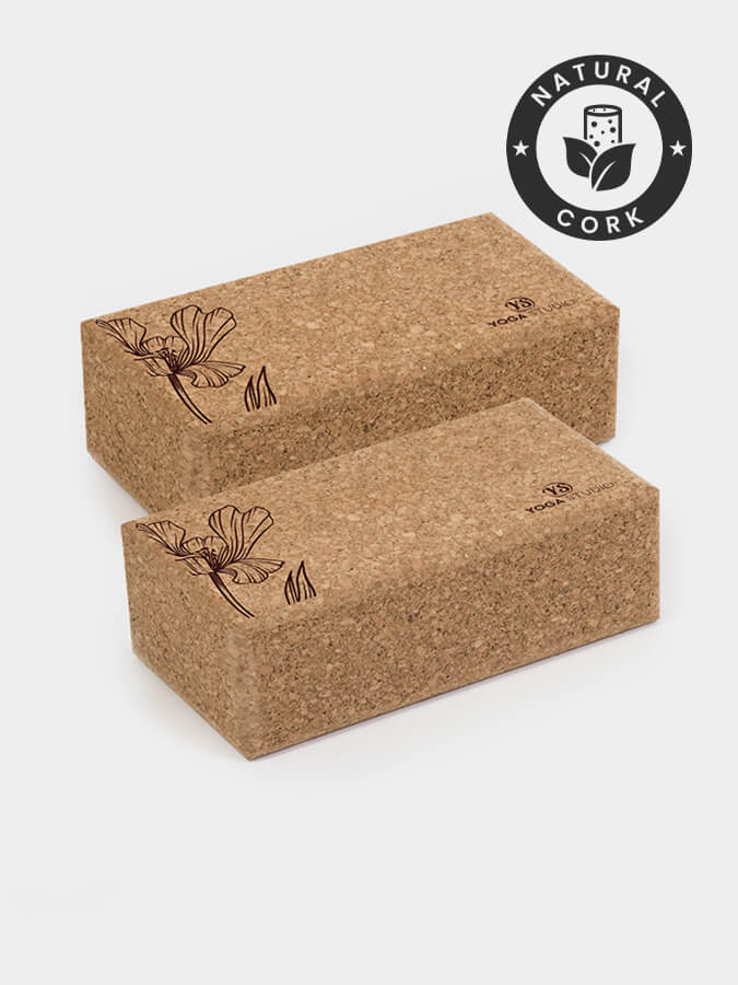 Yoga Studio Standard Size Cork Yoga Brick Twin Pack - Lively Lilium
