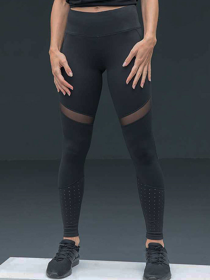Black leggings with mesh panels 2025