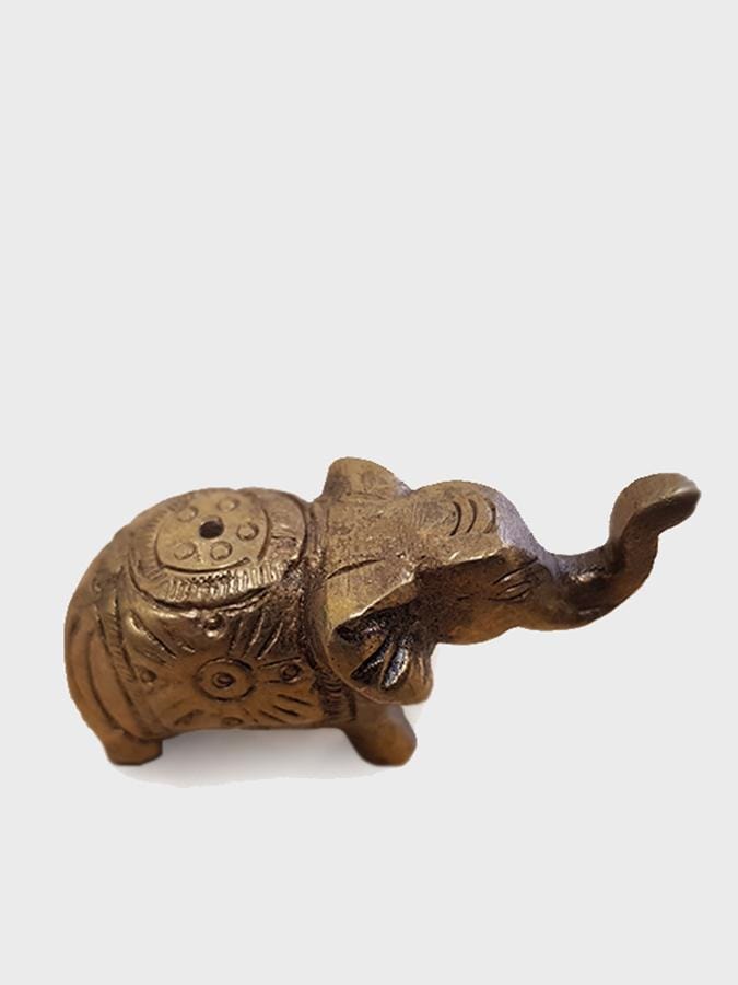 Namaste Antique Brass Elephant Incense Stick Holder - Yoga Studio Store